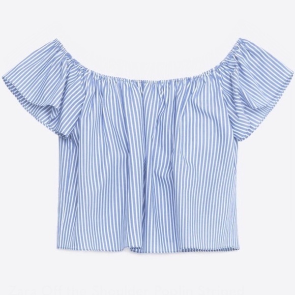 NWT ZARA Striped Off Shoulder Top - Picture 4 of 10
